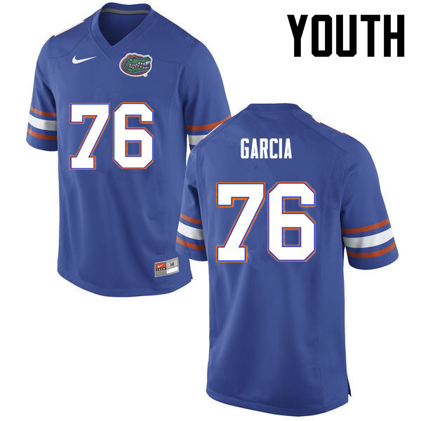 Youth Florida Gators #76 Max Garcia College Football Jerseys-Blue - Click Image to Close